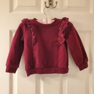 Pretty Frilly Burgundy Pullover